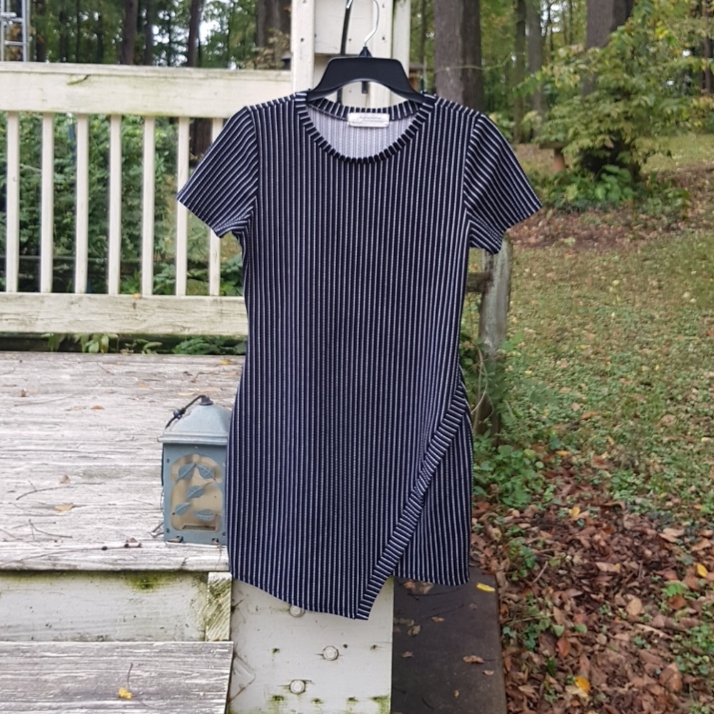 Asymmetrical Striped Dress
